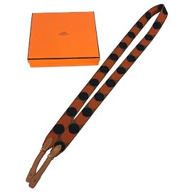 Hermès Hermes Bandouliere Sangle Flipper Ball 25mm Shoulder Strap Black Orange