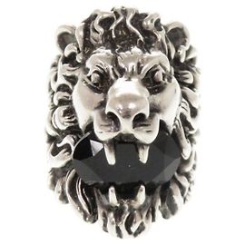 Gucci Lion Head Silver Band Ring Ring Silber