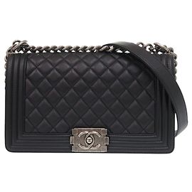 Borsa a tracolla Chanel Boy 25 in agnello Nero
