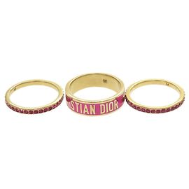 Christian Dior Code Triple Band Ring Pink Golden