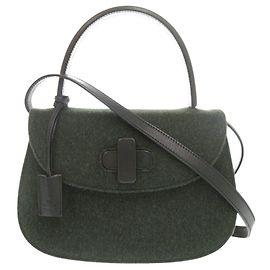 Sac à main Gucci Vintage Turnlock Noir Vert
