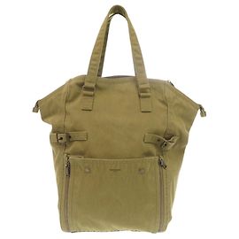 Yves Saint Laurent Khaki Canvas Tote Bag Khaki