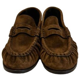 Saint Laurent Mocassins en daim marron Brown
