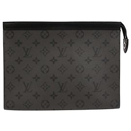 Louis Vuitton Monogram Eclipse Pochette Voyage Brown Black