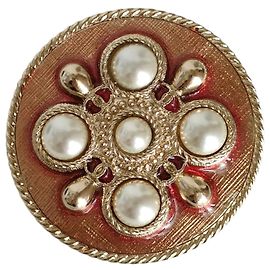 CHANEL B17P Broche Motif Perle Doré