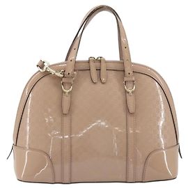 Gucci Nice Top Handle Microguccissima Lack Medium Beige