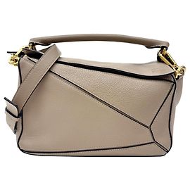 Bolsa de ombro Loewe Puzzle Small em pele de vitela Cinza