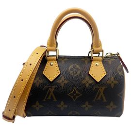 Sac à main Louis Vuitton Monogram Nano Speedy Marron