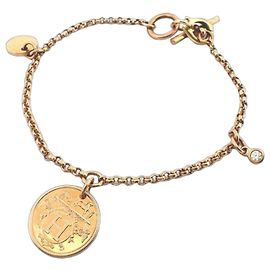 Hermès Bracelet Charm Hermes K18PG Ex-Libris Doré
