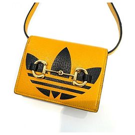 Gucci x Adidas Horsebit Mini Shoulder Wallet Black Orange Yellow
