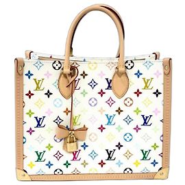 Bolsa Tote Louis Vuitton Monogram Multicolor OnTheGo Trunk MM Branco Multicor Bege Dourado