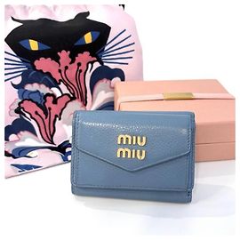 Miu Miu Tri-Fold Wallet Blue