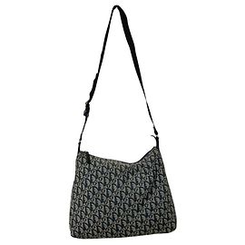 Borsa a tracolla Christian Dior Vintage Trotter Canvas Blu navy