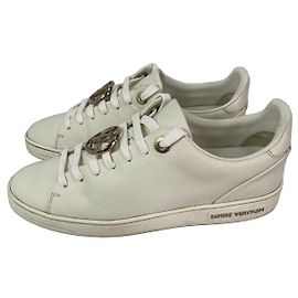 Louis Vuitton Baskets Frontrow en cuir blanc Blanc