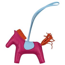 Hermès HERMES Rodeo MM Accessoire en cuir Sac porte-clés Violet Bleu clair