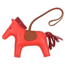 Hermès Hermes Rodeo MM Leather Accessory Bag Charm Pink Red