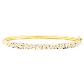 Autre Marque Yellow gold and diamond bangle bracelet. Other