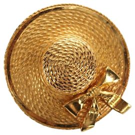 CHANEL Brosche Metall Gold CC Auth 190426M Golden