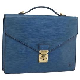 Sac LOUIS VUITTON Epi Porte Documents Bandouliere Toledo Blue LV Auth 190800 Bleu