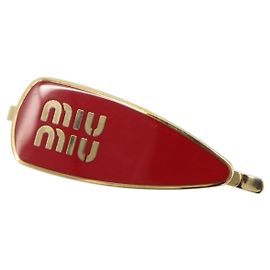 Barrette Miu Miu Fermaglio per capelli Metallo Rosso Oro Auth BA14031M Rosso D'oro