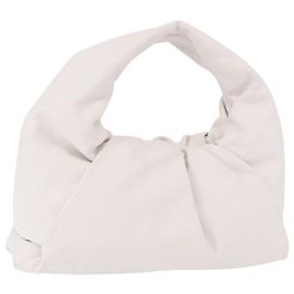 Bolsa de Ombro BOTTEGA VENETA em Couro Branco Prata Auth BA13763M Prata Branco
