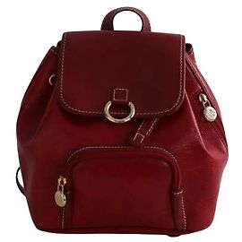 Sac à dos Lancel en cuir rouge Rouge