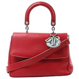 Be Dior 2Way Leder Handtasche klein, rot Blau