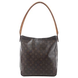 Sac à épaule Louis Vuitton Looping GM en toile Monogram marron M51145 Beige