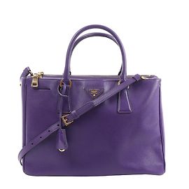 Bolsa de mão 2Way em couro Saffiano Lux Galleria da Prada, cor roxo Roxo