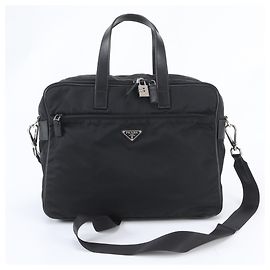 Borsa 2-Way in Nylon Tessuto e Pelle Prada Nero