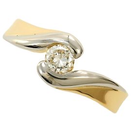 Autre Marque 18K Yellow Gold and Platinum Diamond Band Ring Golden Other