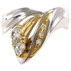 Autre Marque Elegenter 18K Gelbgold- und Platin-Ring Golden Andere