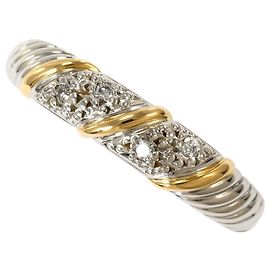 Autre Marque PT900 Platinum and 18K Yellow Gold Band Ring Golden Other
