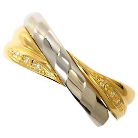 Autre Marque PT900 Platinum and 18K Yellow Gold Band Ring Golden Other