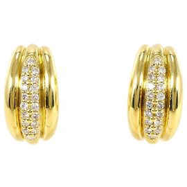 Autre Marque 18K Yellow Gold Diamond Clip Earrings Golden