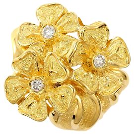 Autre Marque 18K Gelbgold-Ring mit Diamant Golden