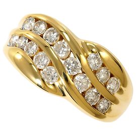 Autre Marque 18K Gelbgold-Ring mit Diamant Golden