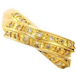 Autre Marque 18K Gelbgold-Ring mit Diamant Golden