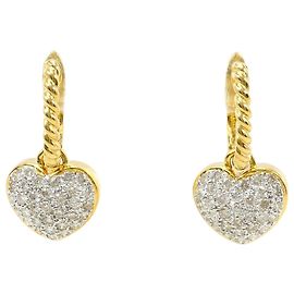 Autre Marque Orecchini a cerchio in oro giallo 18K e oro bianco con diamanti D'oro