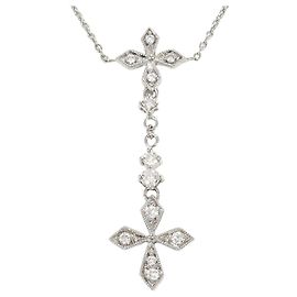 Autre Marque Collier en or blanc 18K et diamants Doré