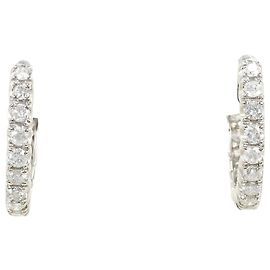 Autre Marque PT900 Platinum Hoop Earrings with Diamonds Other