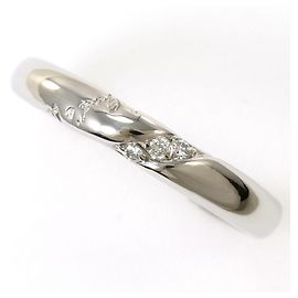 Autre Marque Platinum Band Ring with Blue and Diamond Accents Blue Other