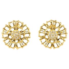 Autre Marque Orecchini a clip in oro giallo 18K con diamanti D'oro