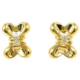Autre Marque Boucles d'oreilles clips en or jaune 18K avec diamants Doré