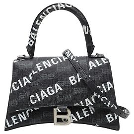 Sac à main Balenciaga BB Monogram Hourglass XS Noir