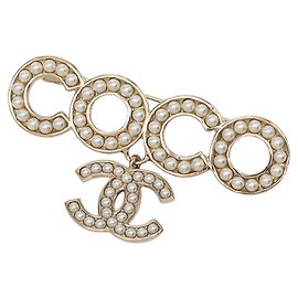 Broche Chanel Coco Mark plaquée or Doré