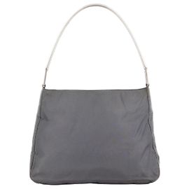 Prada AW98 Vitello Metallo Metal Handle Shoulder Bag Grey