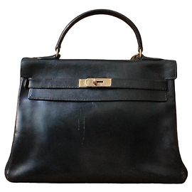 Borsa Hermès Kelly in pelle nera Nero