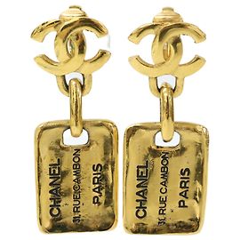 Orecchini Chanel Coco Mark Cambon Plate D'oro