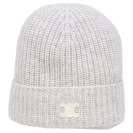 Céline Celine Cashmere Knit Hat Grey